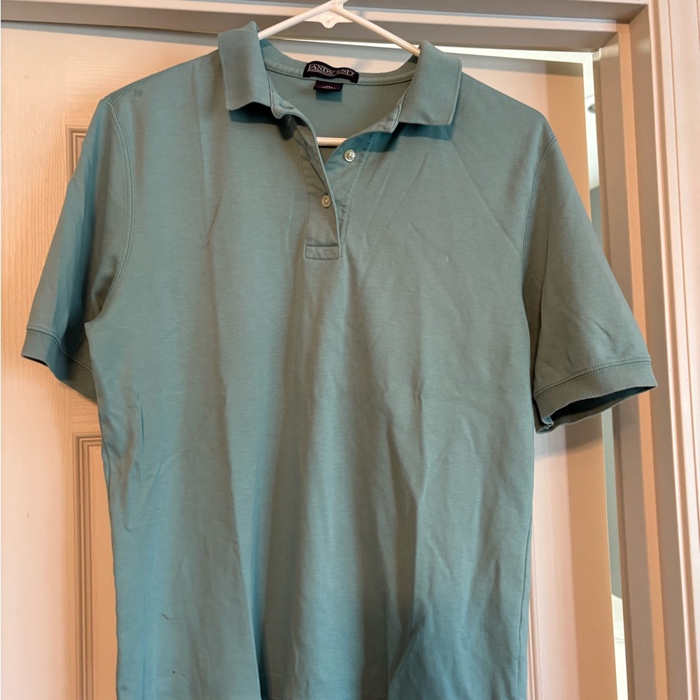 Lands' End Green Polo Shirt Classic Style